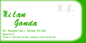 milan gonda business card